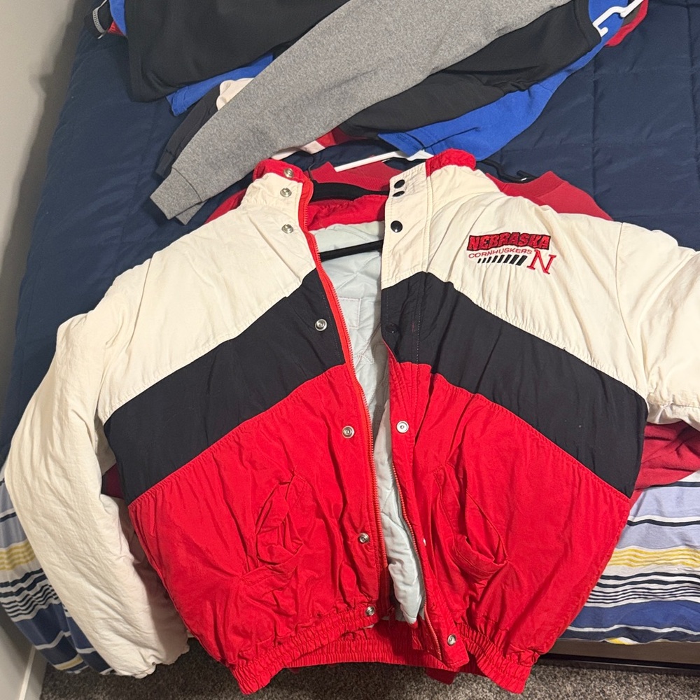 Rare Vintage Nebraska Red and White Men's Jacket